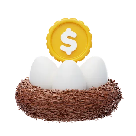 Retirement Nest Egg  3D Icon