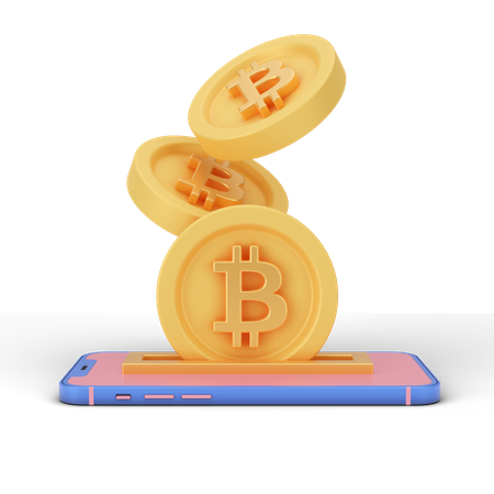 Retiro de bitcoins  3D Illustration