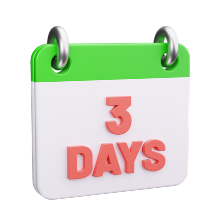 3 dias de retorno  3D Icon