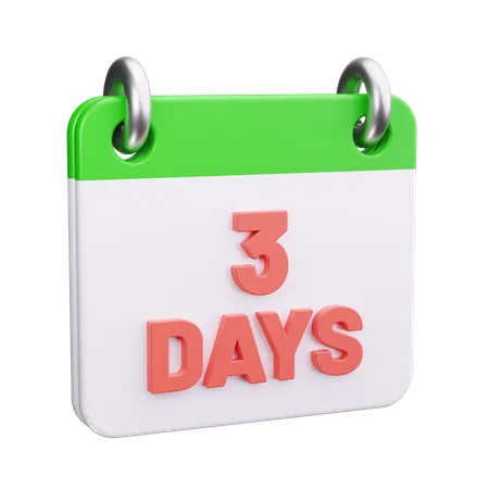 3 dias de retorno  3D Icon