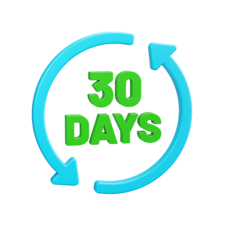 30 dias de retorno  3D Icon