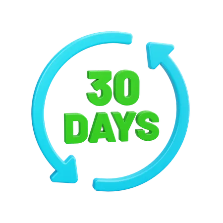 30 dias de retorno  3D Icon