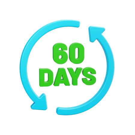 60 dias de retorno  3D Icon