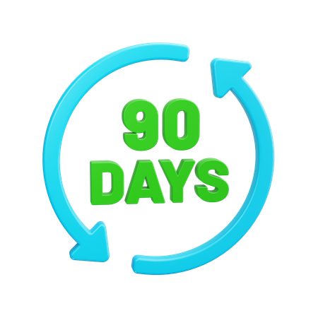 90 dias de retorno  3D Icon