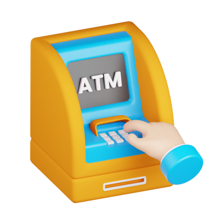 Retrait au guichet automatique  3D Icon