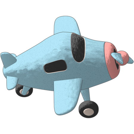 Retro Airplane  3D Icon