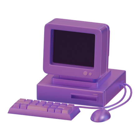 레트로 컴퓨터  3D Icon