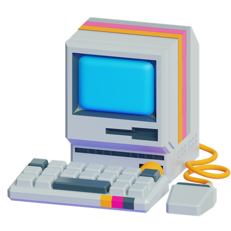 레트로 컴퓨터  3D Icon