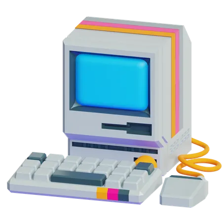 레트로 컴퓨터  3D Icon