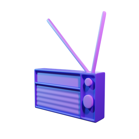 Rádio retrô  3D Icon