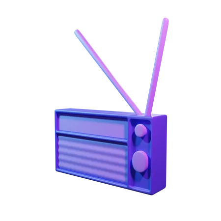 Rádio retrô  3D Icon