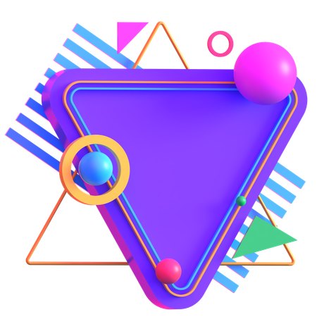 Retro Futurista Triangular em Camadas  3D Icon