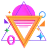 Retro Futuristic Illuminated Triangle Platform