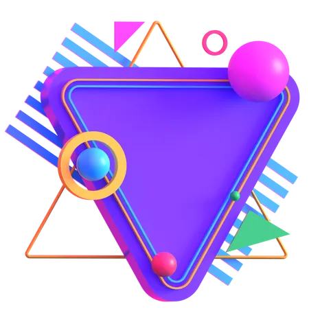 Retro Futuristic Layered Triangular  3D Icon