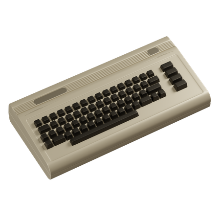 Retro keyboard  3D Illustration