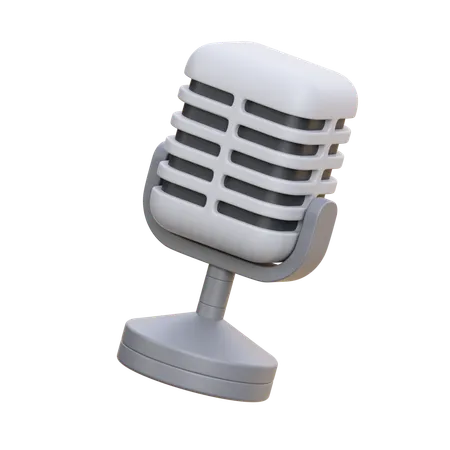 Retro Microphone  3D Icon