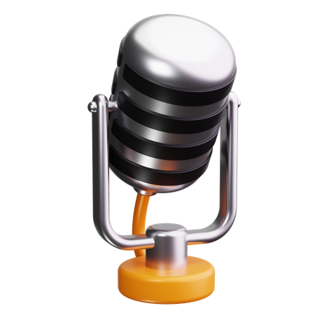 Retro Microphone  3D Icon