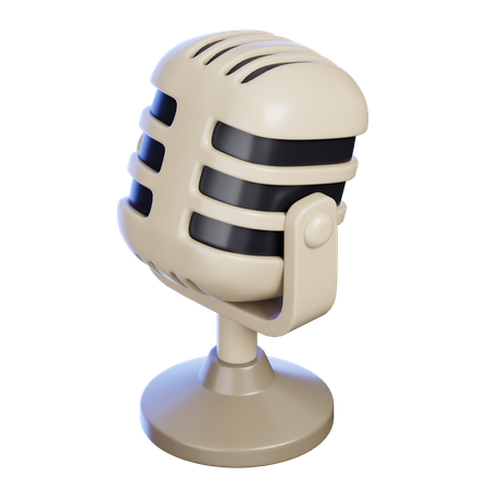 Retro Microphone  3D Icon