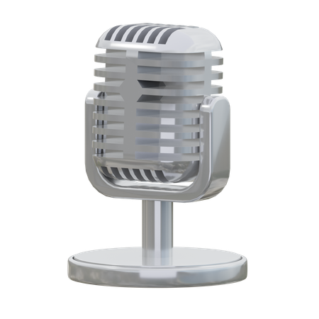 Retro Microphone  3D Icon