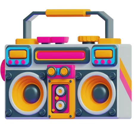 복고풍 음악 플레이어  3D Icon