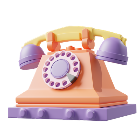 Retro Phone  3D Icon