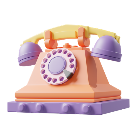 Retro Phone  3D Icon
