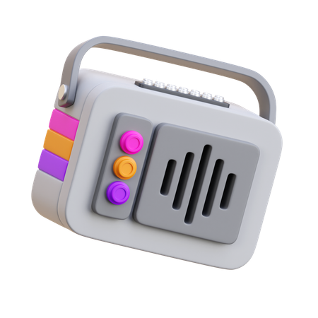Retro Radio  3D Icon