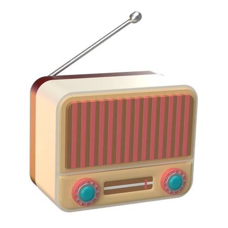 Retro radio  3D Icon