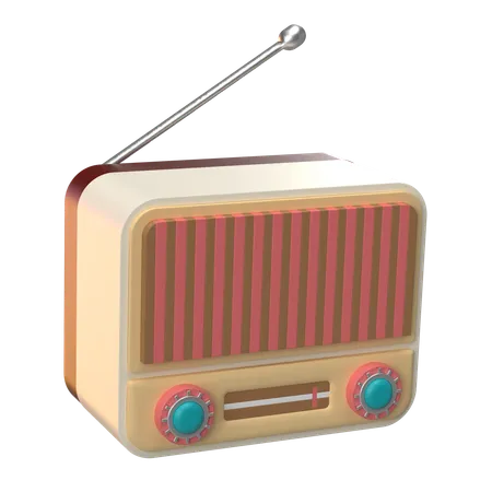 Retro radio  3D Icon