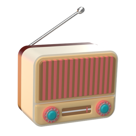 Retro Radio  3D Icon