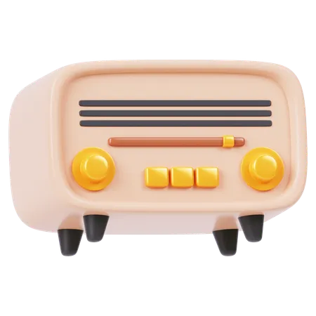 Retro Radio  3D Icon