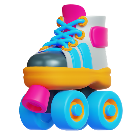 レトロローラースケート  3D Icon