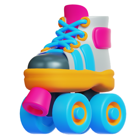 복고풍 롤러 스케이트  3D Icon