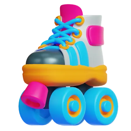 복고풍 롤러 스케이트  3D Icon