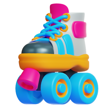 Retro Roller Skate  3D Icon