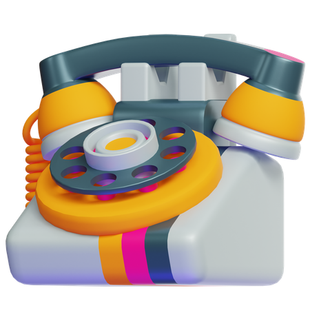 레트로 로터리 전화  3D Icon