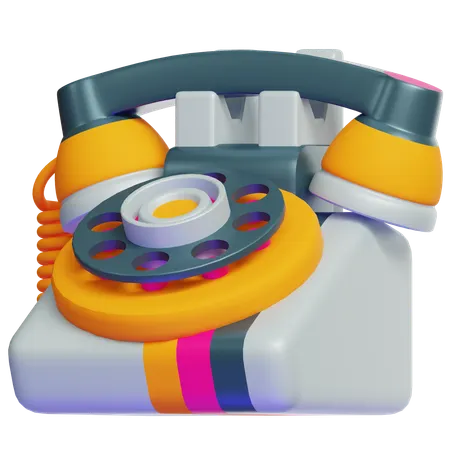 레트로 로터리 전화  3D Icon