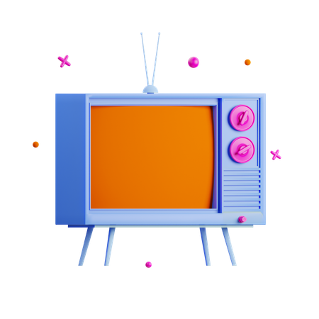 Retro Television  3D Icon
