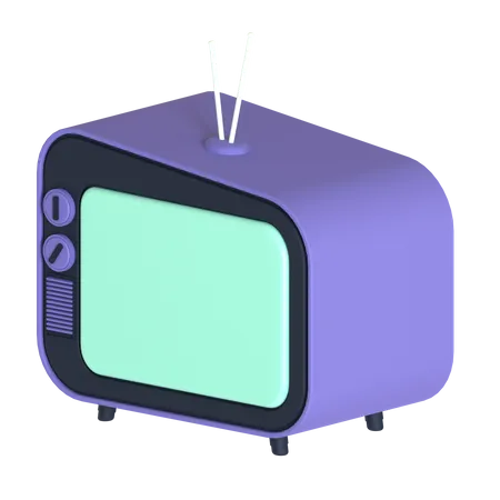 3 D Retro Television Isolated On Transparent Background 3D Illustration
