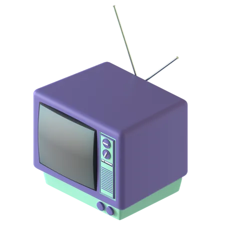 3 D Retro Television Isolated On Transparent Background 3D Illustration
