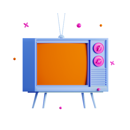 Retro Television  3D Icon