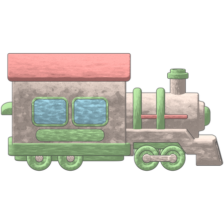 Retro Train  3D Icon