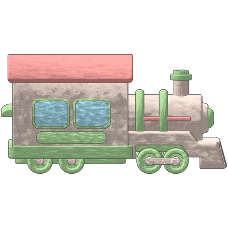 Retro Train  3D Icon
