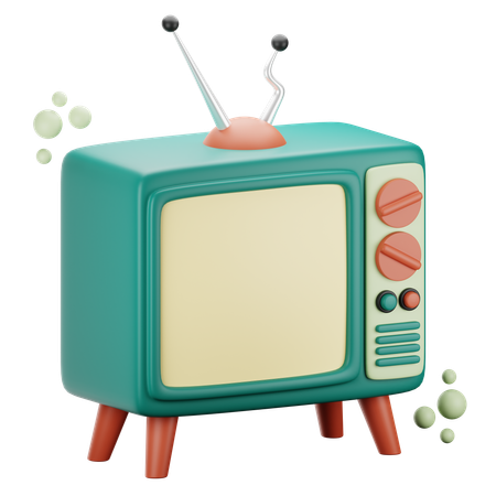 Retro TV  3D Icon