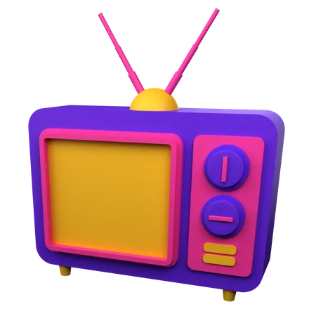 3 D Illustration Old Television Object 3D Icon