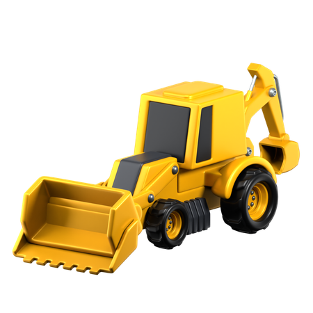 Retroescavadora  3D Icon