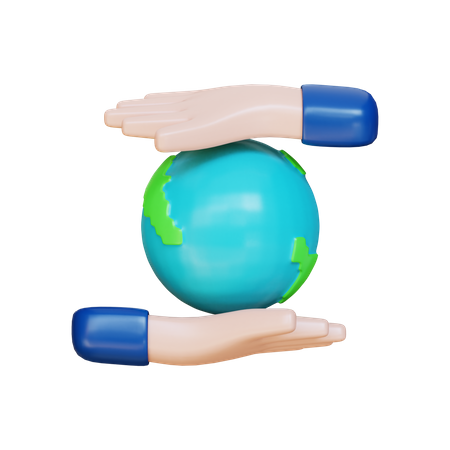 Rette die Erde  3D Illustration