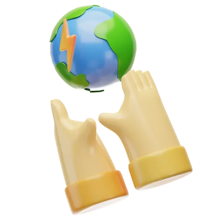 Rette die Erde  3D Icon
