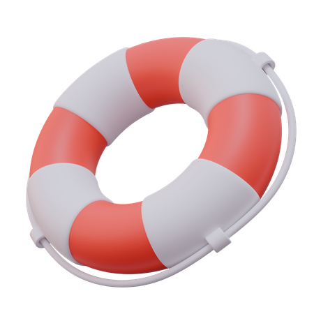 Rettungsring rot und weiß  3D Icon