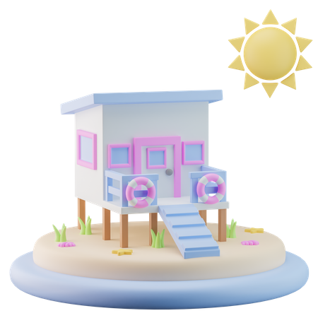 Rettungsschwimmer der Insel  3D Icon